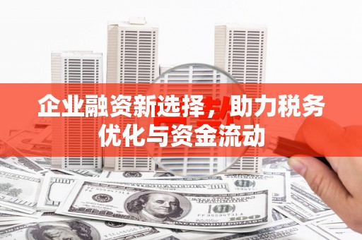 始兴企业融资新选择，助力税务优化与资金流动