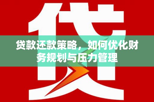 始兴贷款还款策略，如何优化财务规划与压力管理