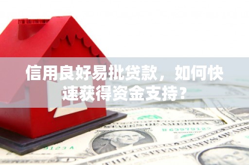 始兴信用良好易批贷款，如何快速获得资金支持？