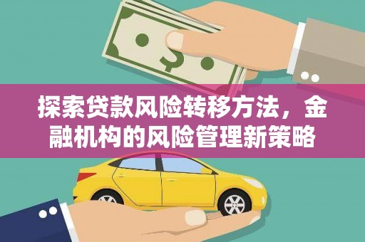 始兴探索贷款风险转移方法，金融机构的风险管理新策略