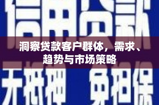 始兴洞察贷款客户群体，需求、趋势与市场策略