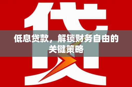 始兴低息贷款，解锁财务自由的关键策略