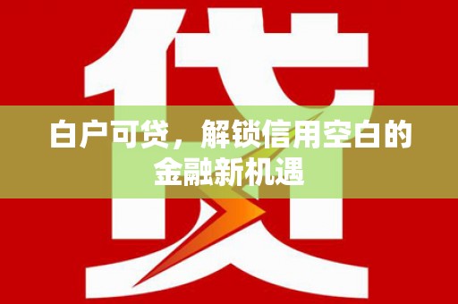 始兴白户可贷，解锁信用空白的金融新机遇