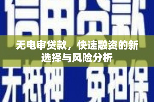 始兴无电审贷款，快速融资的新选择与风险分析